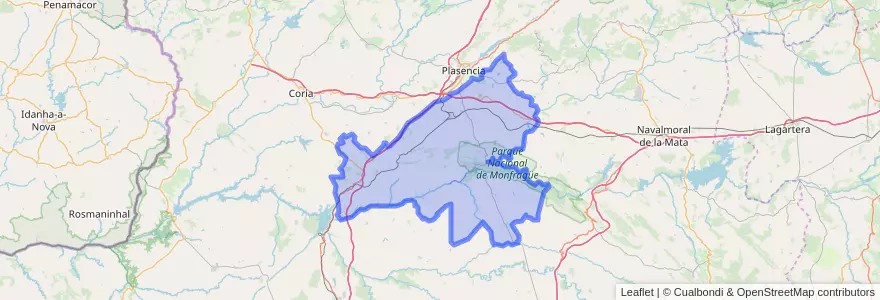 Mapa de ubicacion de Monfragüe.