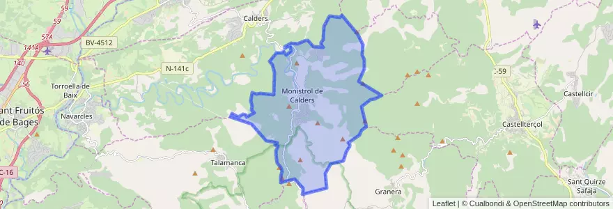 Mapa de ubicacion de Monistrol de Calders.