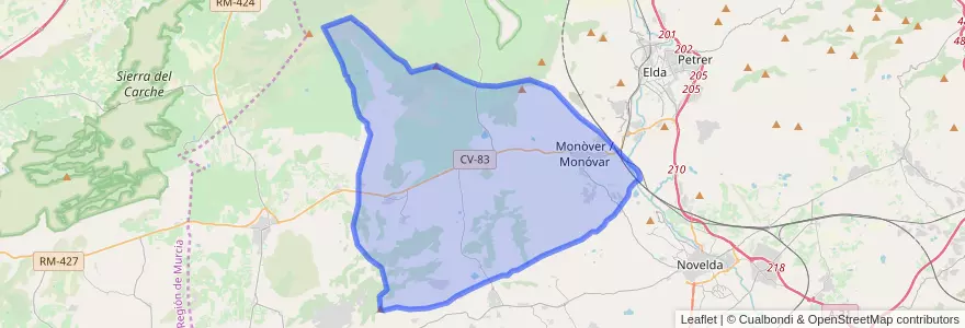 Mapa de ubicacion de Monòver / Monóvar.