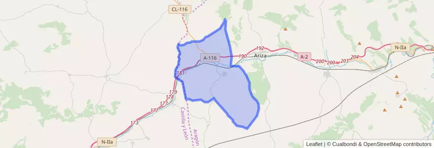 Mapa de ubicacion de Monreal de Ariza.