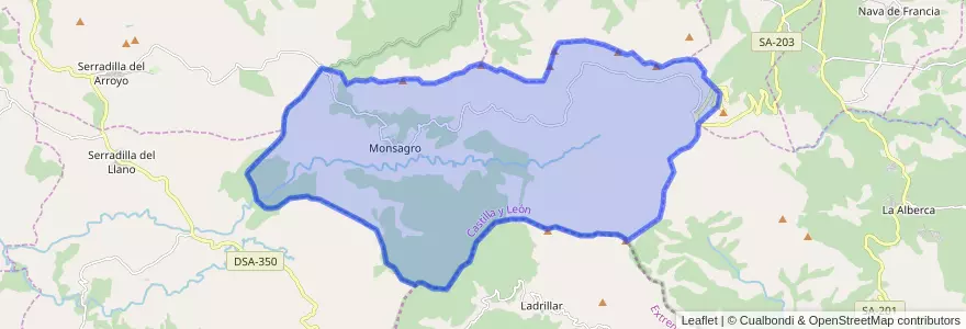 Mapa de ubicacion de Monsagro.