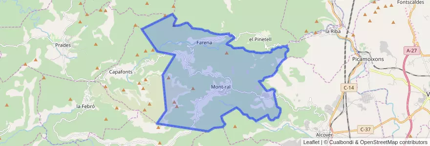 Mapa de ubicacion de Mont-ral.