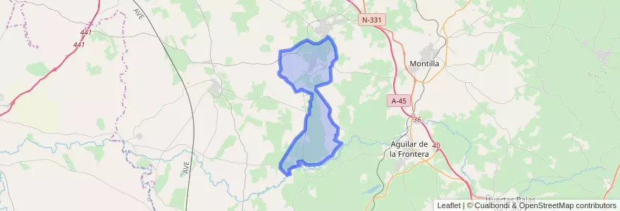 Mapa de ubicacion de Montalbán de Córdoba.