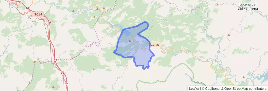 Mapa de ubicacion de Montanejos.