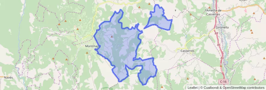 Mapa de ubicacion de Montclar.