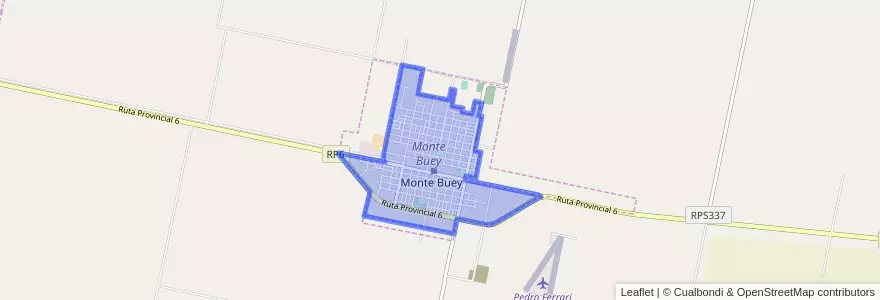 Mapa de ubicacion de Monte Buey.