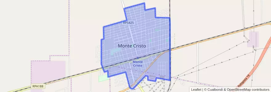 Mapa de ubicacion de Monte Cristo.