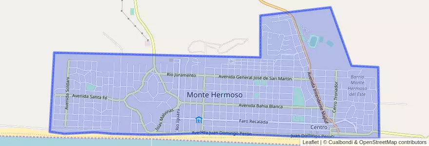 Mapa de ubicacion de Monte Hermoso.
