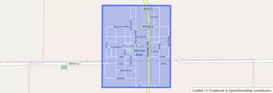 Mapa de ubicacion de Monte Ralo.
