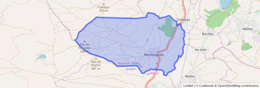 Mapa de ubicacion de Monteagudo.