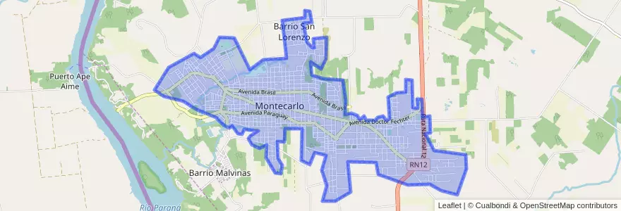 Mapa de ubicacion de Montecarlo.