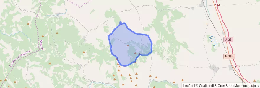 Mapa de ubicacion de Monterde de Albarracín.