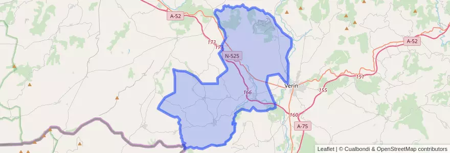 Mapa de ubicacion de Monterrei.