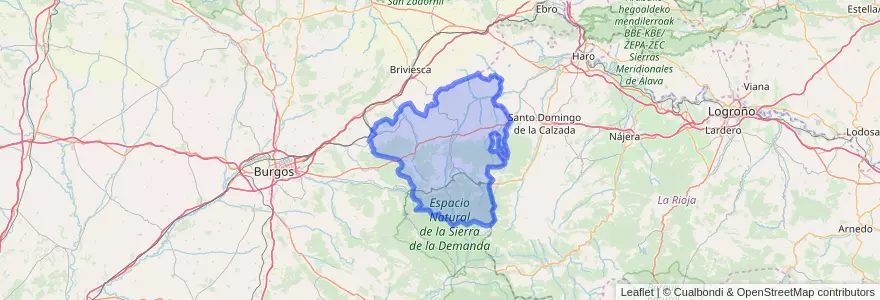 Mapa de ubicacion de Montes de Oca.