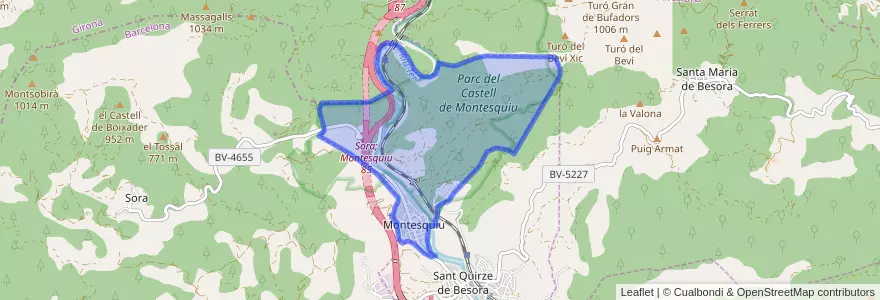 Mapa de ubicacion de Montesquiu.