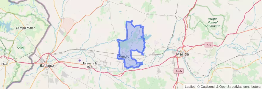 Mapa de ubicacion de Montijo.