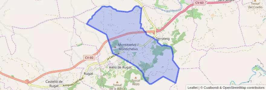 Mapa de ubicacion de Montitxelvo / Montichelvo.