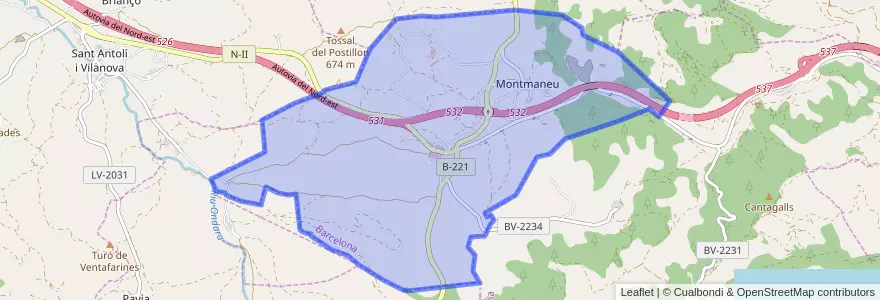 Mapa de ubicacion de Montmaneu.