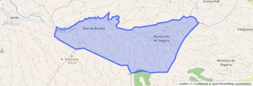 Mapa de ubicacion de Montornès de Segarra.