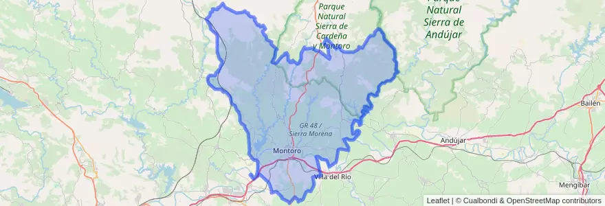 Mapa de ubicacion de Montoro.