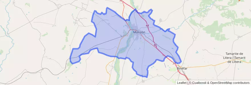 Mapa de ubicacion de Monzón.