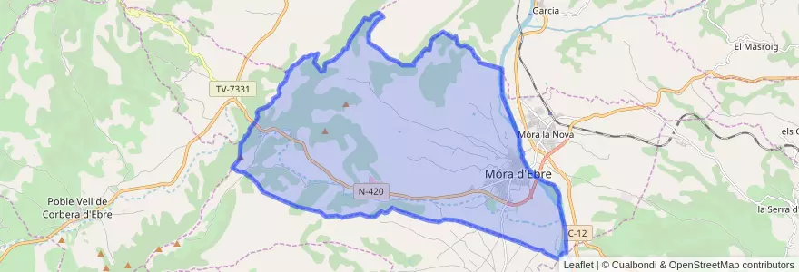 Mapa de ubicacion de Móra d'Ebre.