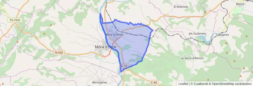 Mapa de ubicacion de Móra la Nova.