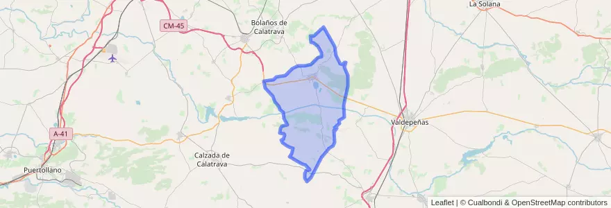 Mapa de ubicacion de Moral de Calatrava.