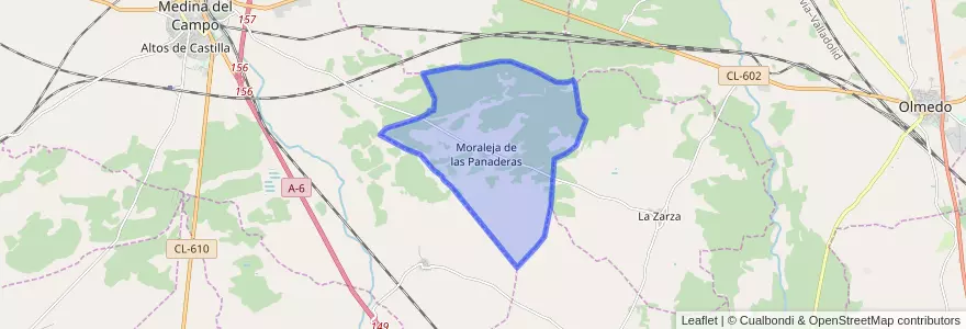 Mapa de ubicacion de Moraleja de las Panaderas.