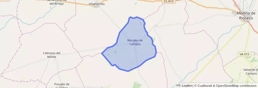 Mapa de ubicacion de Morales de Campos.