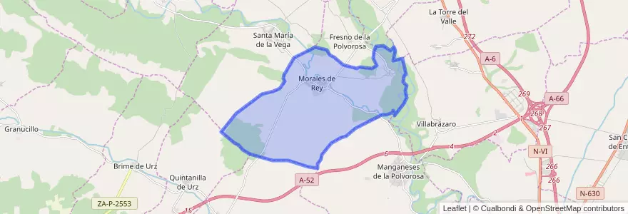 Mapa de ubicacion de Morales de Rey.