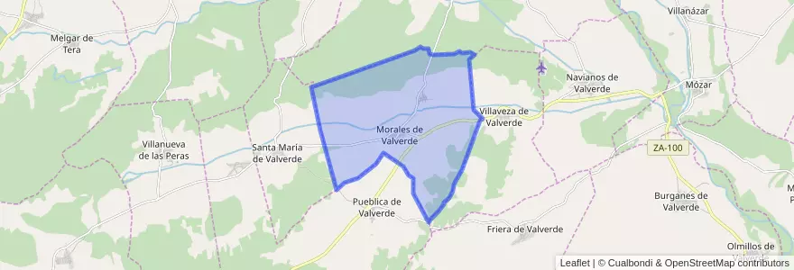 Mapa de ubicacion de Morales de Valverde.