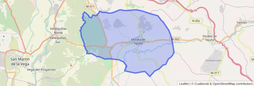 Mapa de ubicacion de Morata de Tajuña.