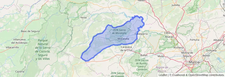 Mapa de ubicacion de Moratalla.