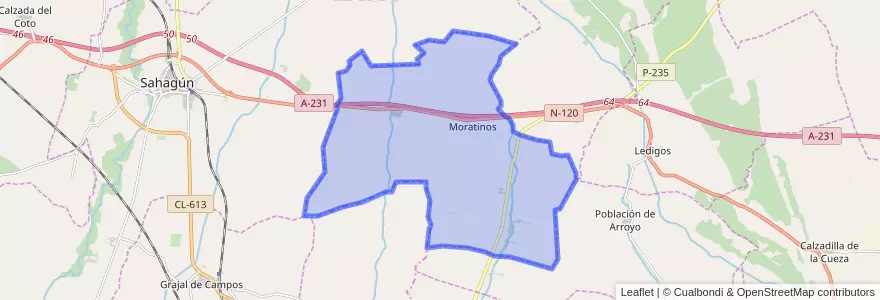 Mapa de ubicacion de Moratinos.