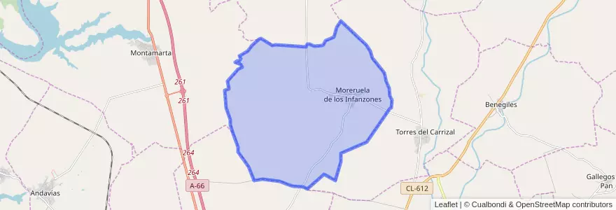 Mapa de ubicacion de Moreruela de los Infanzones.
