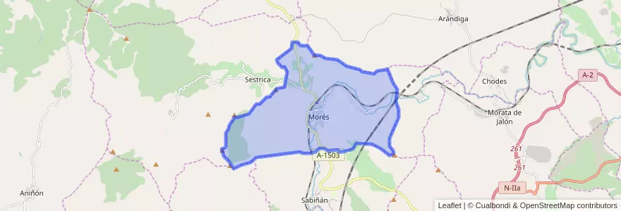 Mapa de ubicacion de Morés.