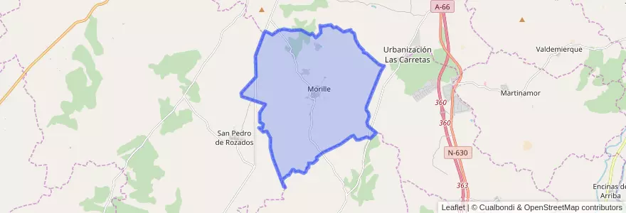Mapa de ubicacion de Morille.