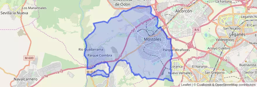 Mapa de ubicacion de Móstoles.