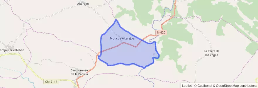 Mapa de ubicacion de Mota de Altarejos.