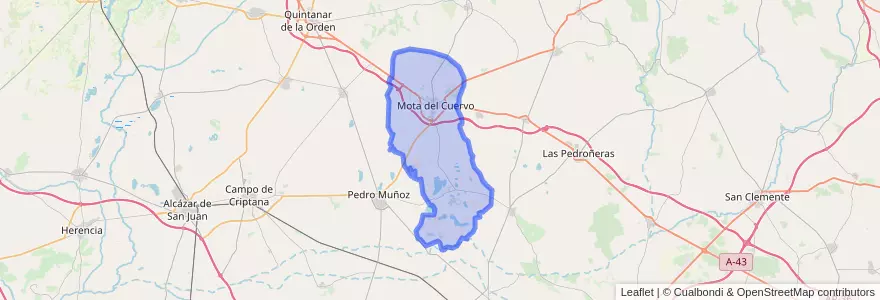 Mapa de ubicacion de Mota del Cuervo.