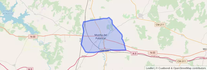 Mapa de ubicacion de Motilla del Palancar.