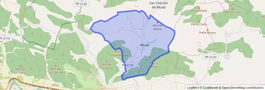 Mapa de ubicacion de Mudá.