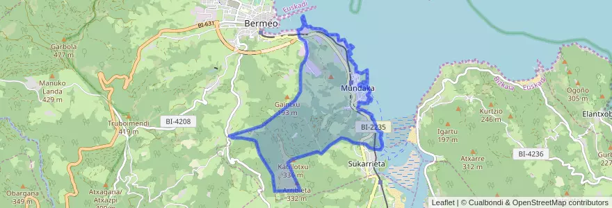 Mapa de ubicacion de Mundaka.
