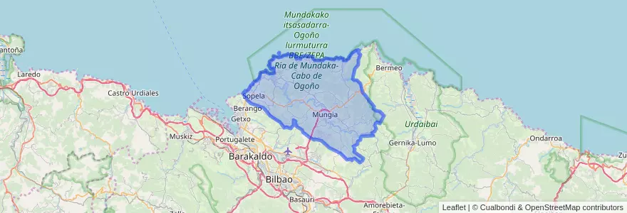 Mapa de ubicacion de Mungialdea.