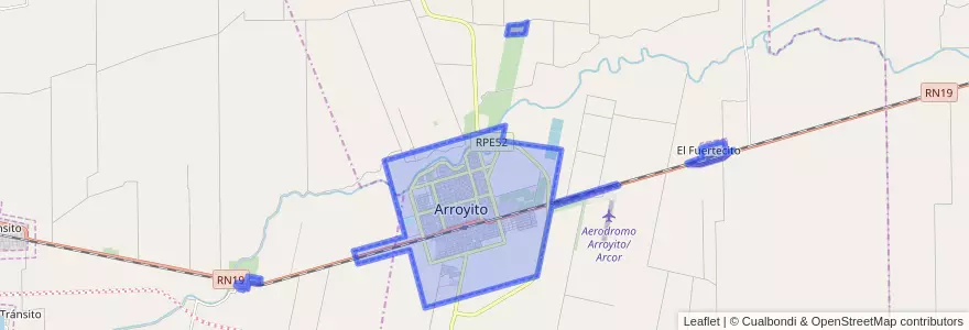 Mapa de ubicacion de Municipio Arroyito.