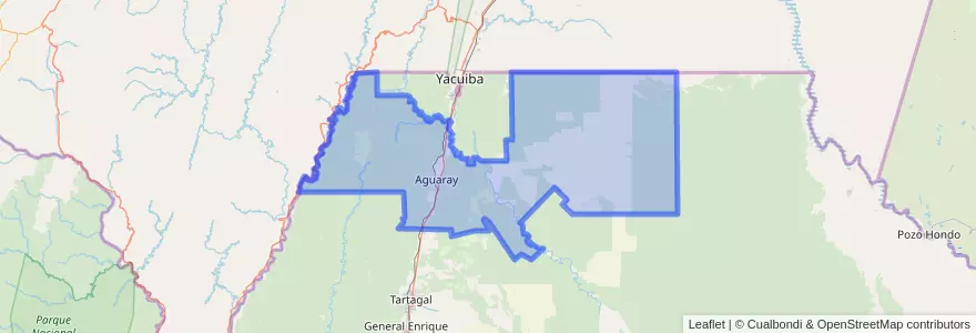Mapa de ubicacion de Municipio de Aguaray.