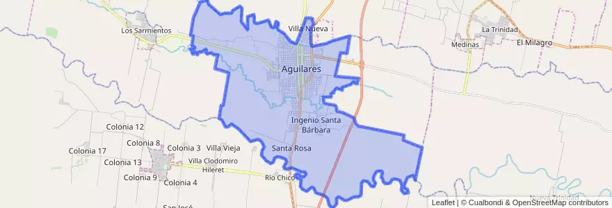 Mapa de ubicacion de Municipio de Aguilares.