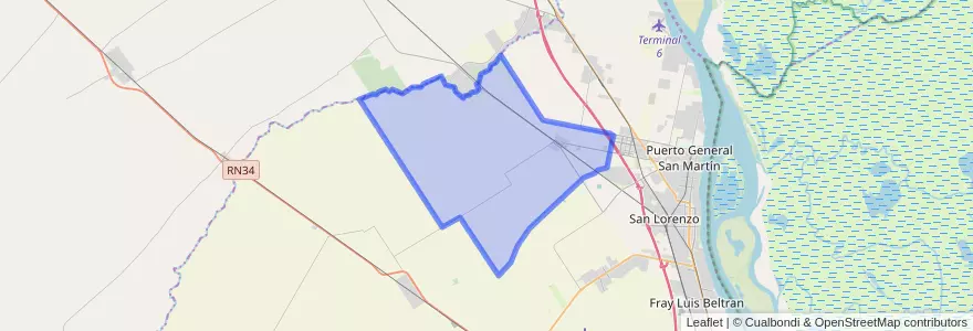 Mapa de ubicacion de Municipio de Aldao.
