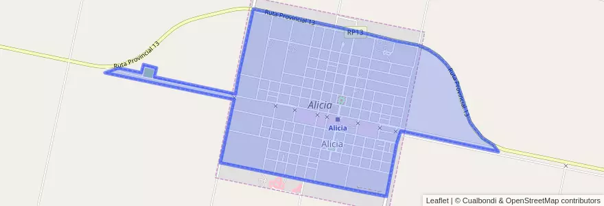 Mapa de ubicacion de Municipio de Alicia.